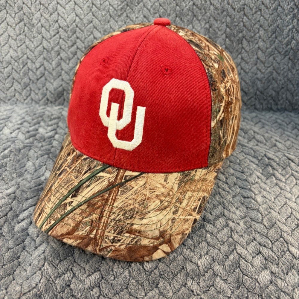 Oklahoma Sooners OU Hat Captivating Headwear Red Camo Adjustable Baseball Cap